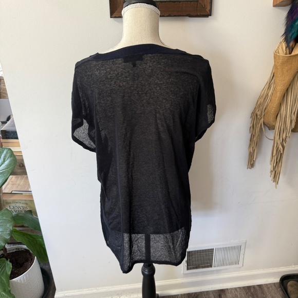 Rag & Bone Noreen Top Black Navy Sheer S - Picture 5 of 6